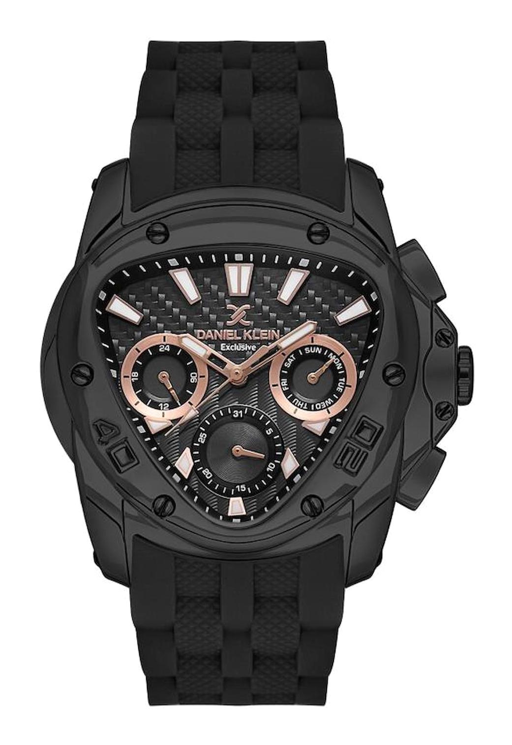 Daniel Klein DK103-DK.1.13679-4 Takvimli Siyah Silikon Kordon Analog Erkek Kol Saati