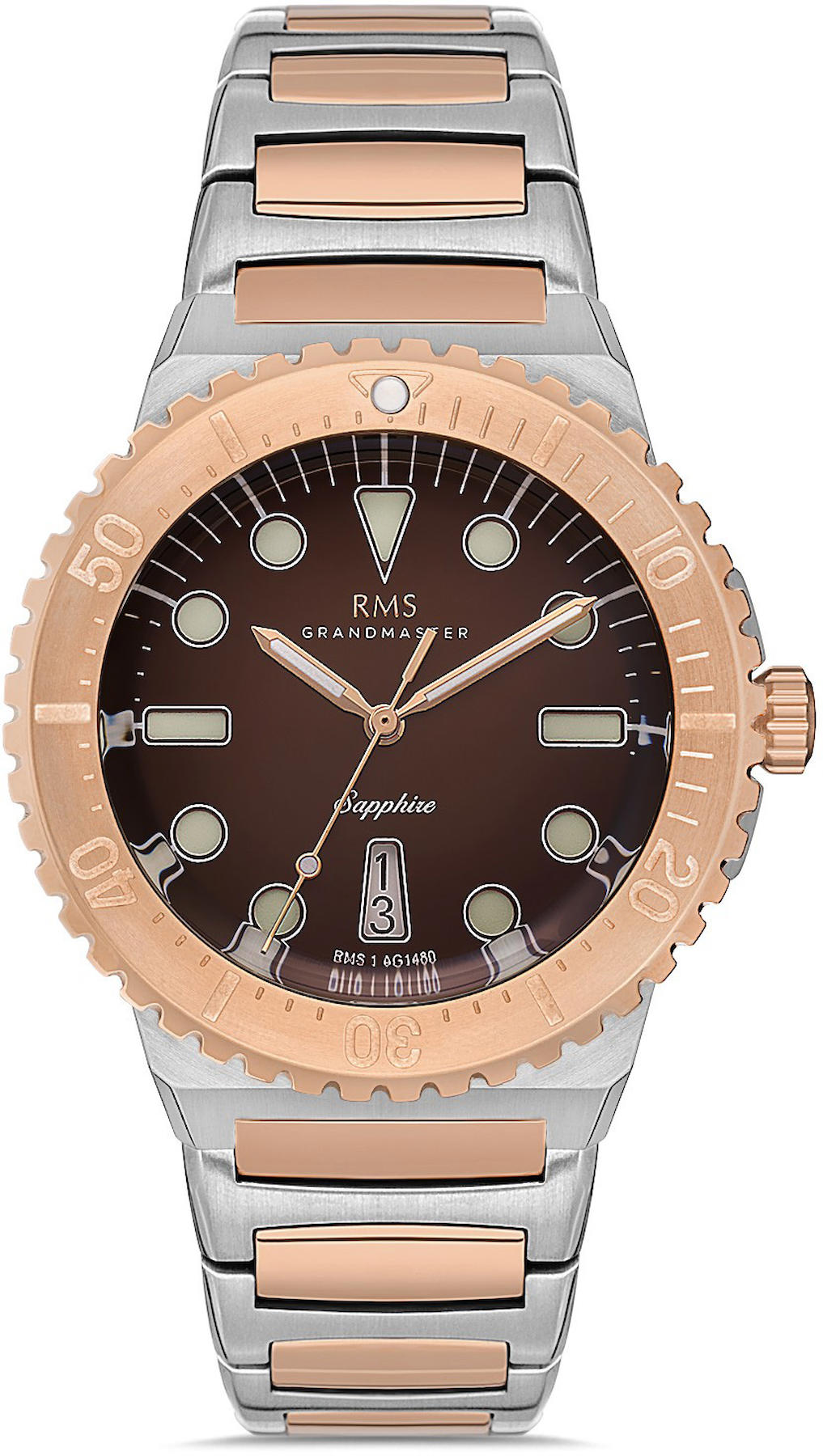 Romanson RMS.1.AG1480.09 Takvimli Gri-Rose Gold Çelik Kordon Analog Kol Saati