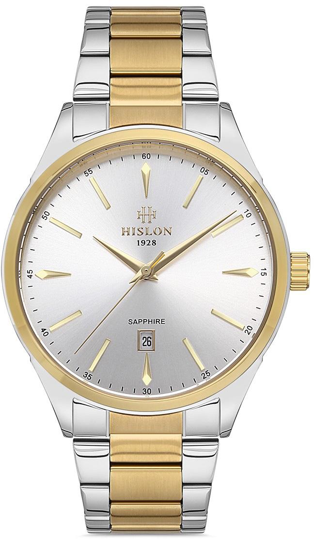 Hislon CL129T-03SG Takvimli 40 mm Altın-Çelik Kordon Analog Kol Saati