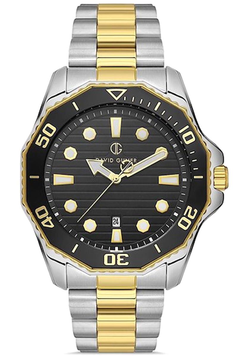 David Guner DG-8394GA-D2 Takvimli 42 mm Altın-Çelik Kordon Analog Kol Saati