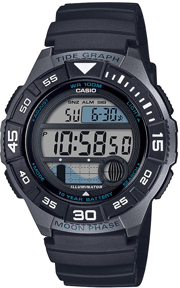 Casio WS-1100H-1AVDF Takvimli 43 mm Siyah Silikon Kordon Dijital Erkek Kol Saati