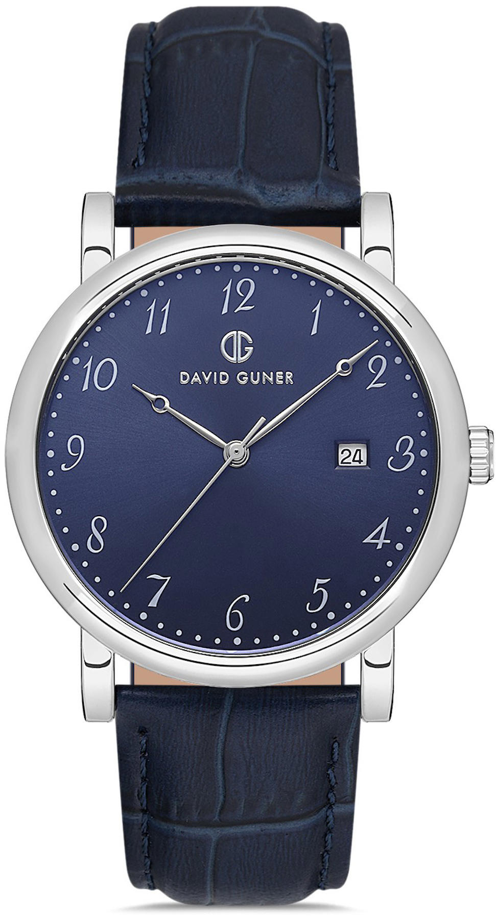 David Guner DG-8671GB-L3 Takvimli 42 mm Lacivert Metal Kordon Analog Kol Saati