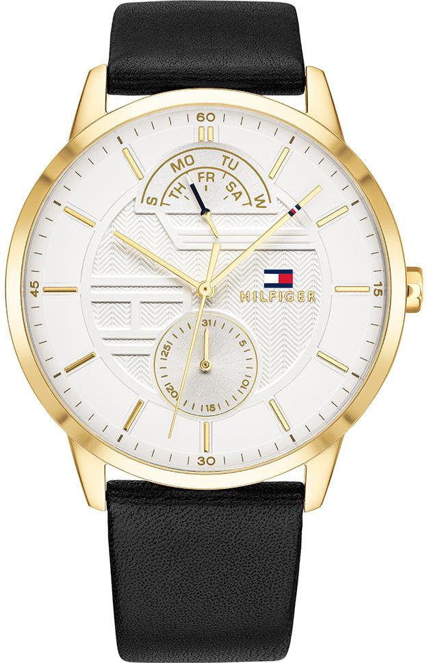 Tommy Hilfiger TH1791606 Takvimli 44 mm Siyah Deri Kordon Analog Kol Saati