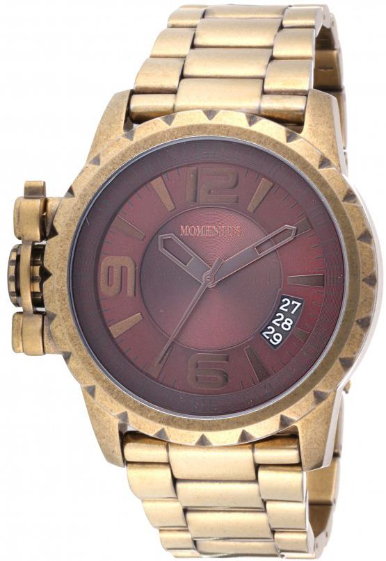 Momentus FS188G-06SY Takvimli 44 mm Altın Çelik Kordon Analog Kol Saati
