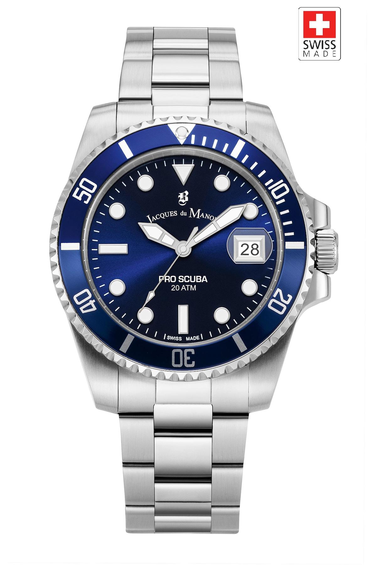 Jacques Du Manoir JWG02802 Takvimli 43 mm Çelik Kordon Analog Erkek Kol Saati