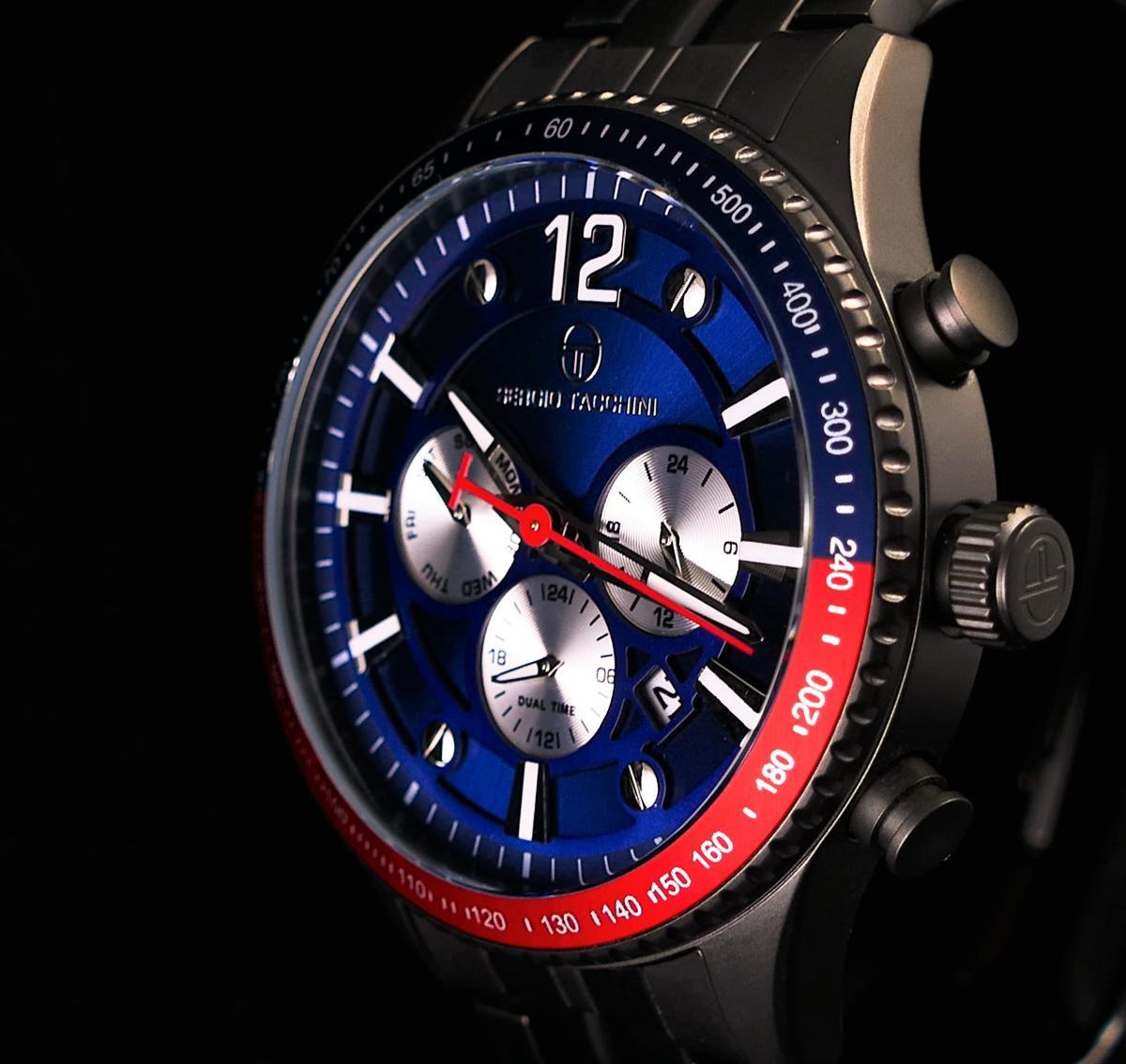 Sergio Tacchini ST.19.102.05 Takvimli 45 mm Siyah Çelik Kordon Analog Kol Saati