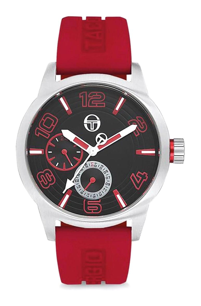 Sergio Tacchini ST.12.102.07 Takvimli Kırmızı Silikon Kordon Analog Erkek Kol Saati