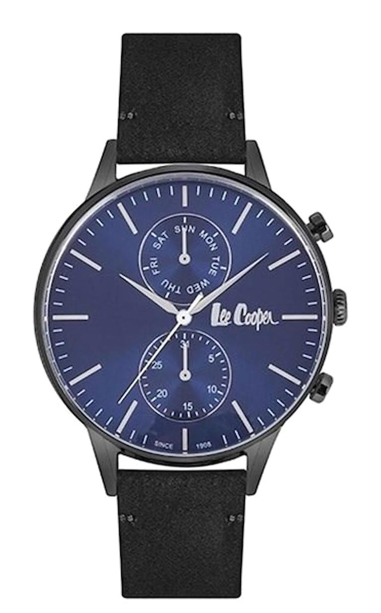 Lee Cooper LC06928.699 Takvimli 41-45 mm Siyah Deri Kordon Analog Kol Saati
