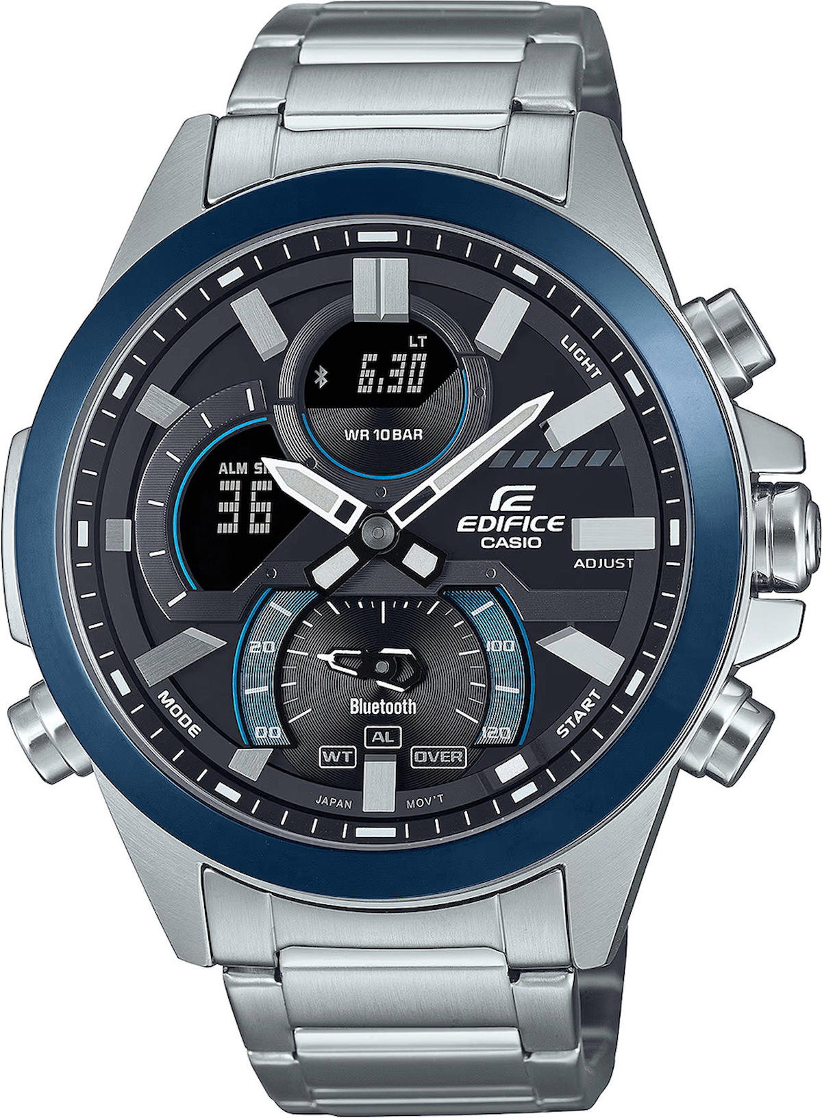 Casio ECB-30DB-1ADF Takvimli 48.7 mm Çelik Kordon Analog Erkek Kol Saati