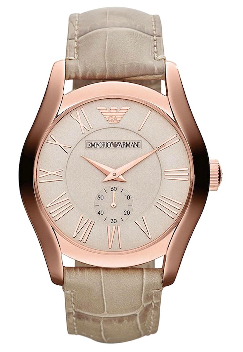 Emporio Armani AR1667 Takvimli 42 mm Rose Gold Deri Kordon Analog Kol Saati