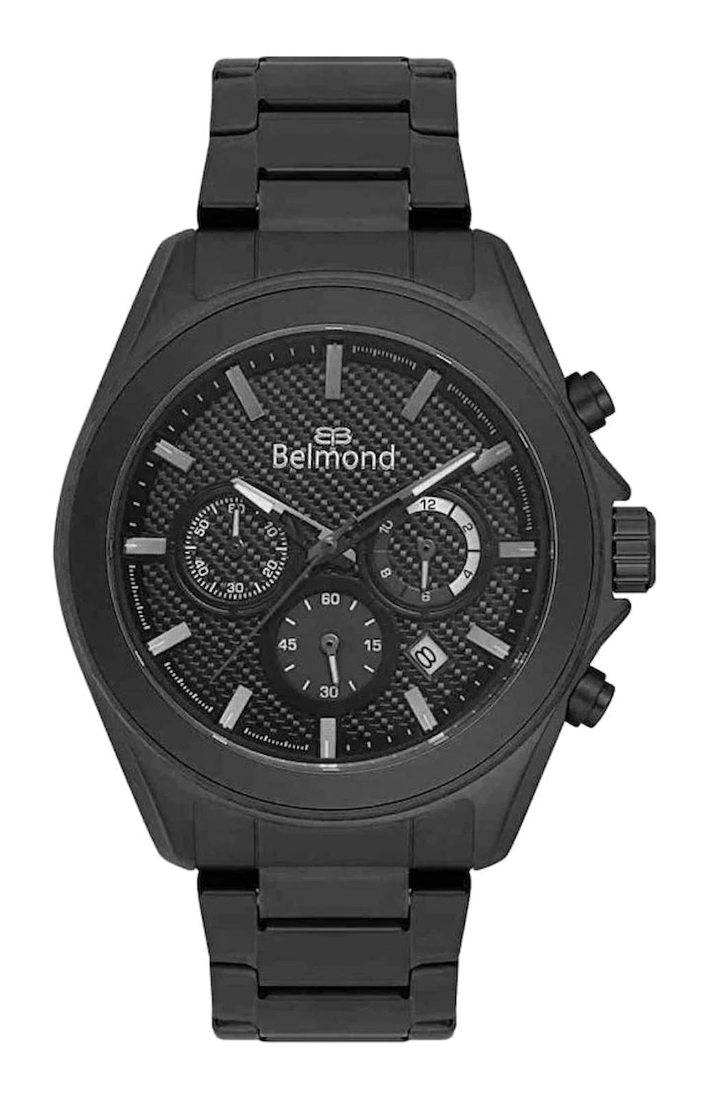 Belmond KNG1075050 Takvimli Siyah Metal Kordon Analog Erkek Kol Saati