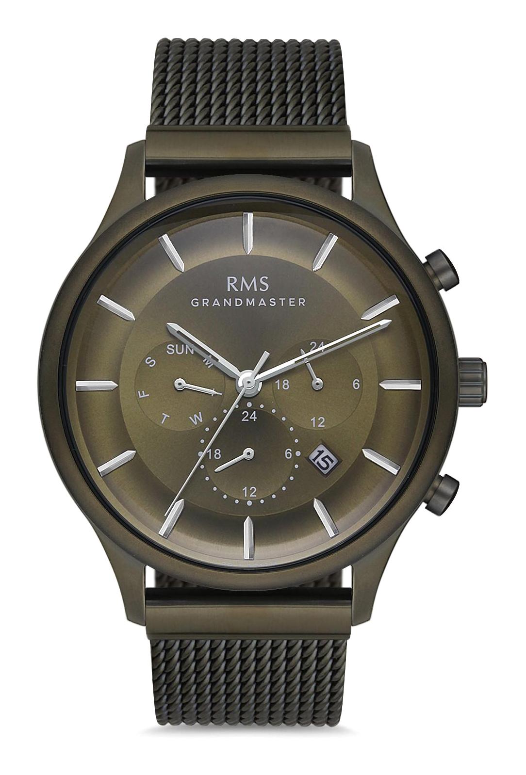 Romanson GR.1.AG1324.07 Takvimli 44 mm Yeşil Metal Kordon Analog Erkek Kol Saati