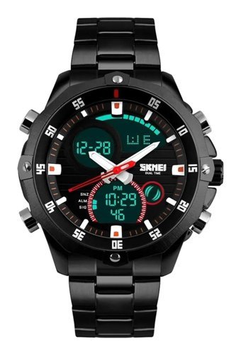 Skmei 1198ST Takvimli 47 mm Siyah Metal Kordon Analog Erkek Kol Saati