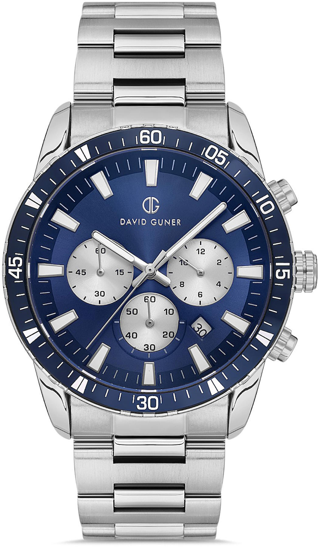 David Guner DG-8529GA-A3 Takvimli 42 mm Çelik Kordon Analog Kol Saati