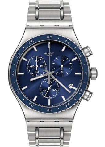Swatch YVS496G Takvimli 44 mm Çelik Kordon Analog Erkek Kol Saati