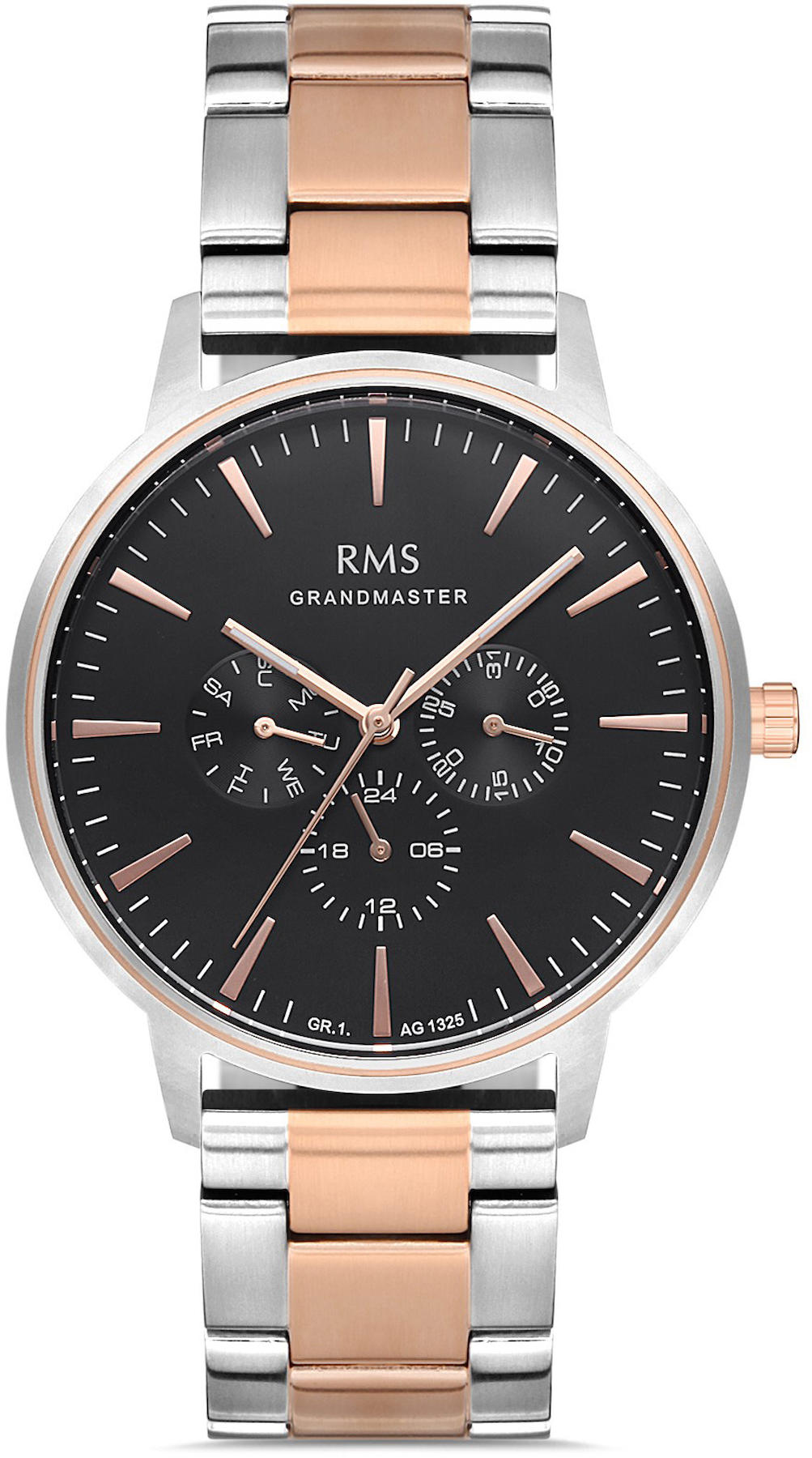 Romanson GR.1.AG1325.08 Takvimli 42 mm Gri-Rose Gold Çelik Kordon Analog Kol Saati