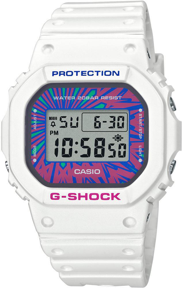 Casio DW-5600DN-7D Takvimli 42 mm Beyaz Silikon Kordon Dijital Kol Saati