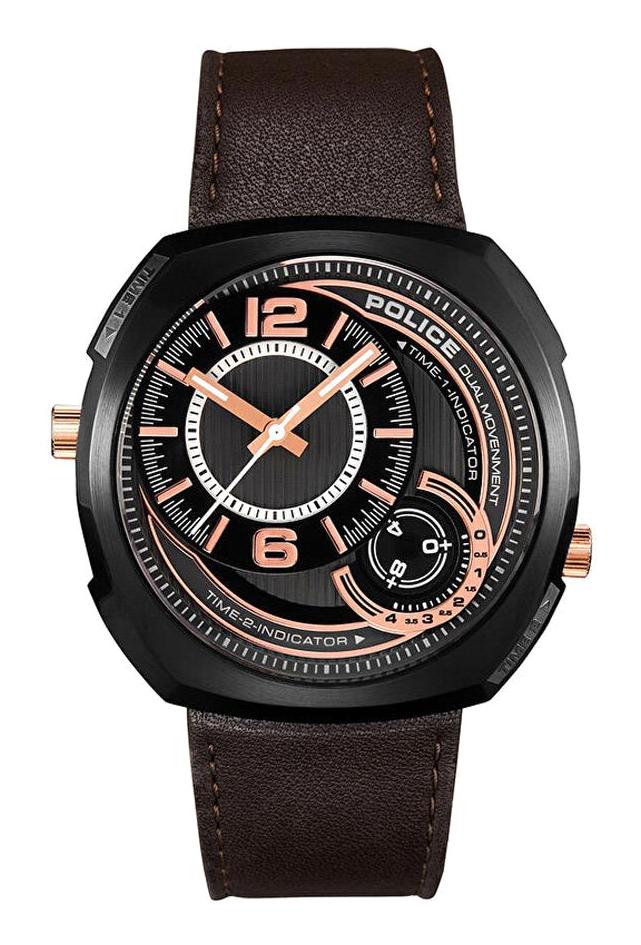Police PL.15533JSB-61 Takvimli 46.50 mm Kahverengi Deri Kordon Analog Erkek Kol Saati