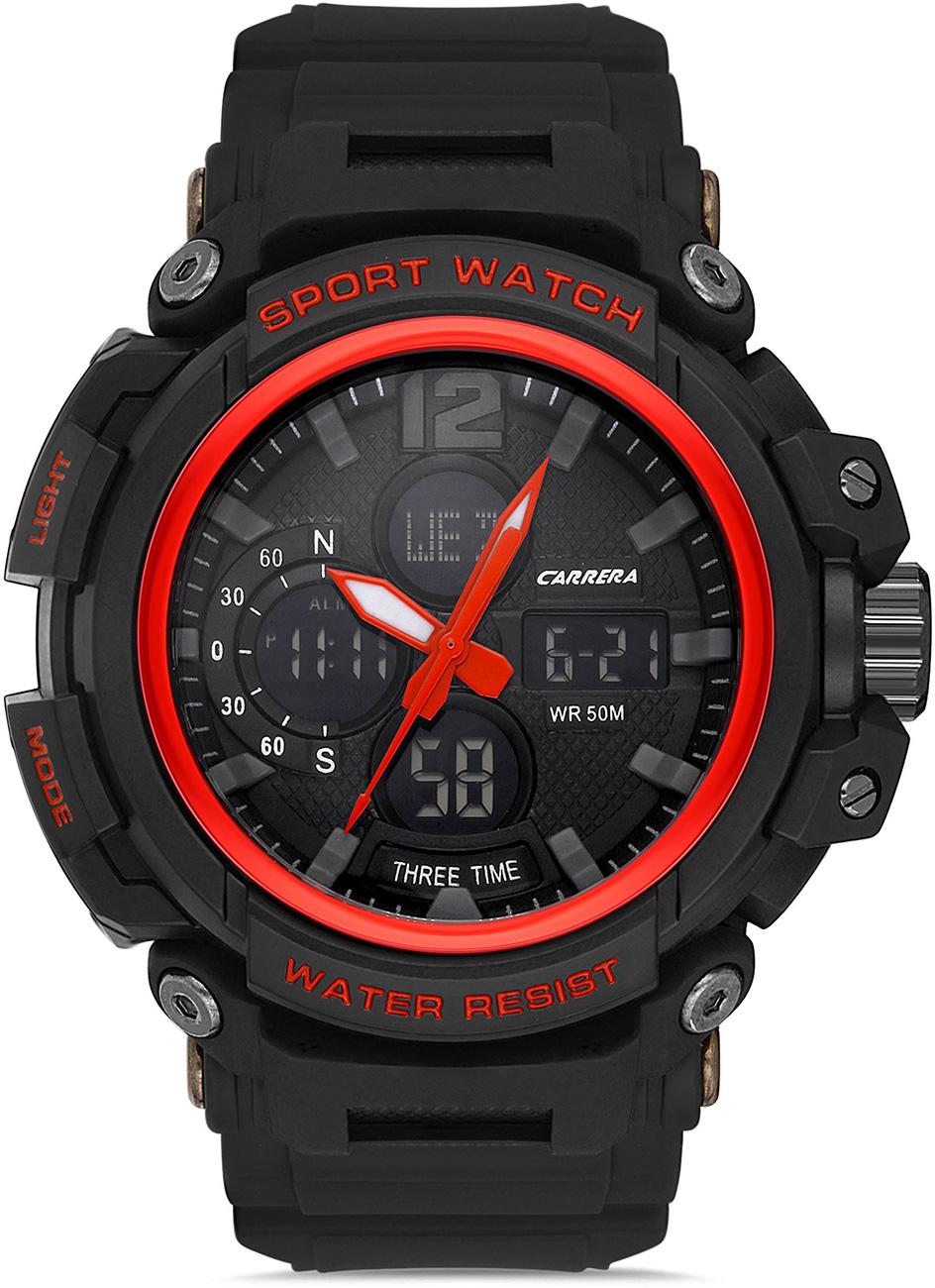 Carrera CRR-M13SK43-AD01 Pusulalı Takvimli 51 mm Siyah Silikon Kordon Analog Kol Saati