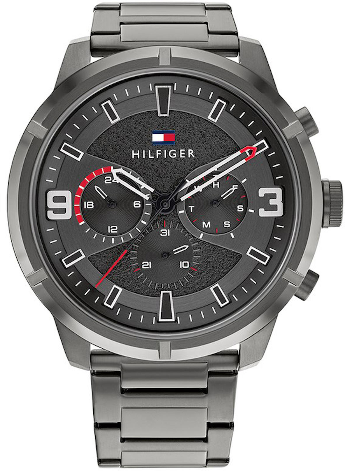 Tommy Hilfiger TH1792071 Takvimli 50 mm Antrasit Çelik Kordon Analog Erkek Kol Saati