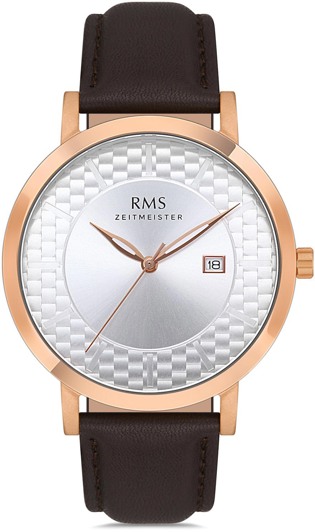 Romanson GR.1.AG1430.18 Takvimli 43 mm Kahverengi Deri Kordon Analog Kol Saati
