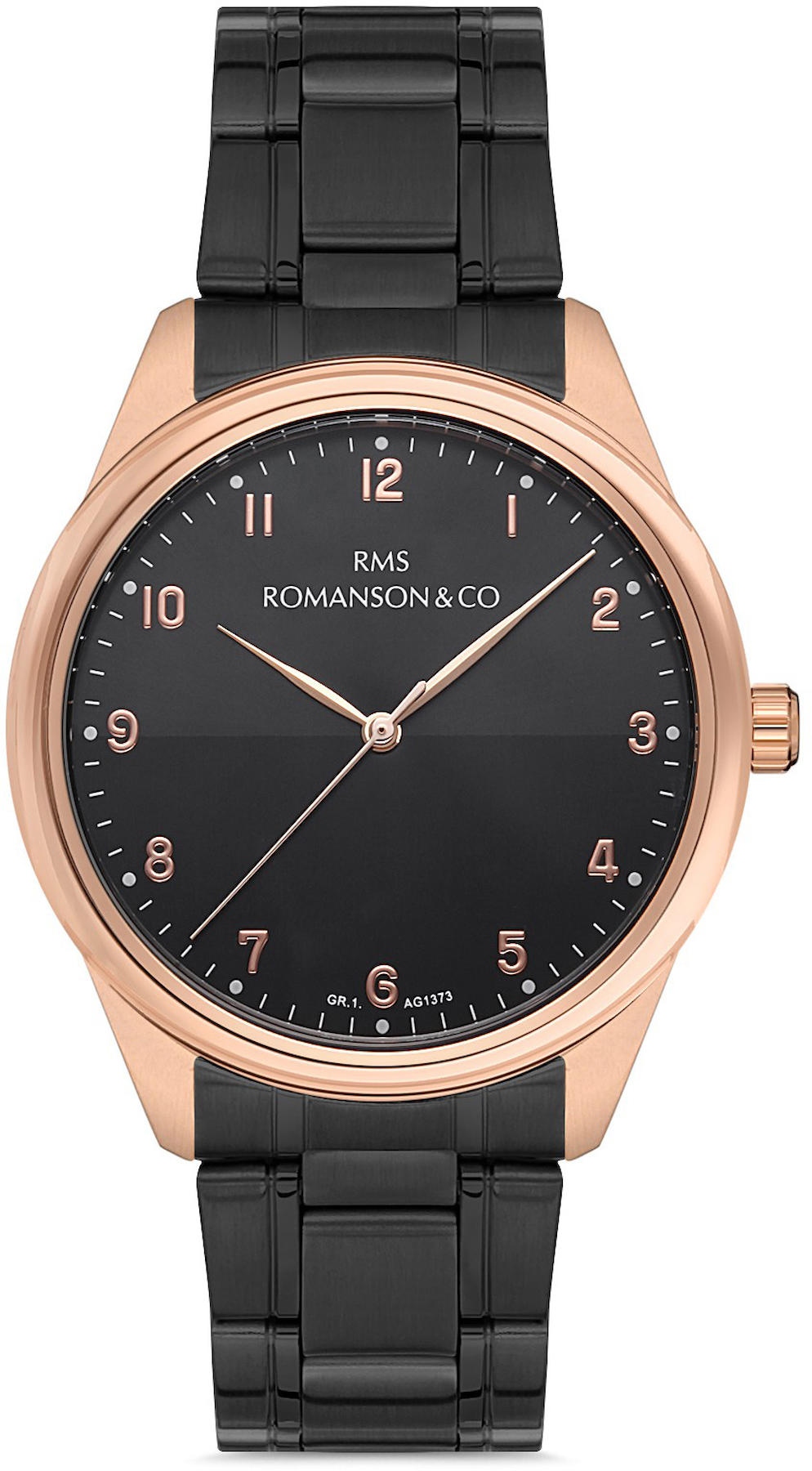 Romanson GR.1.AG1373.06 41 mm Siyah Çelik Kordon Analog Kol Saati