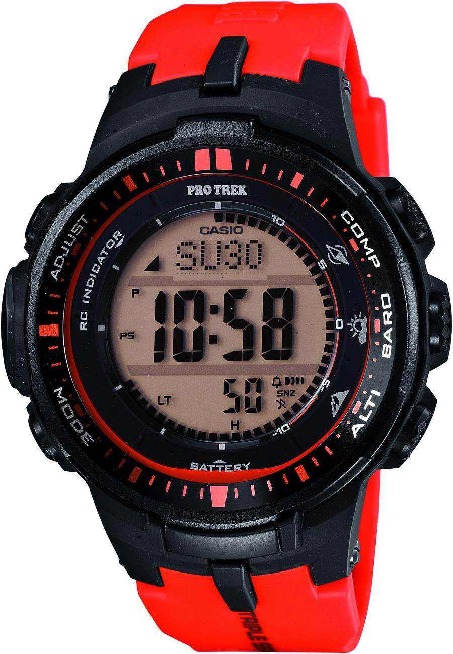 Casio PRW-3000-4D Takvimli Turuncu Çelik Kordon Dijital Kol Saati
