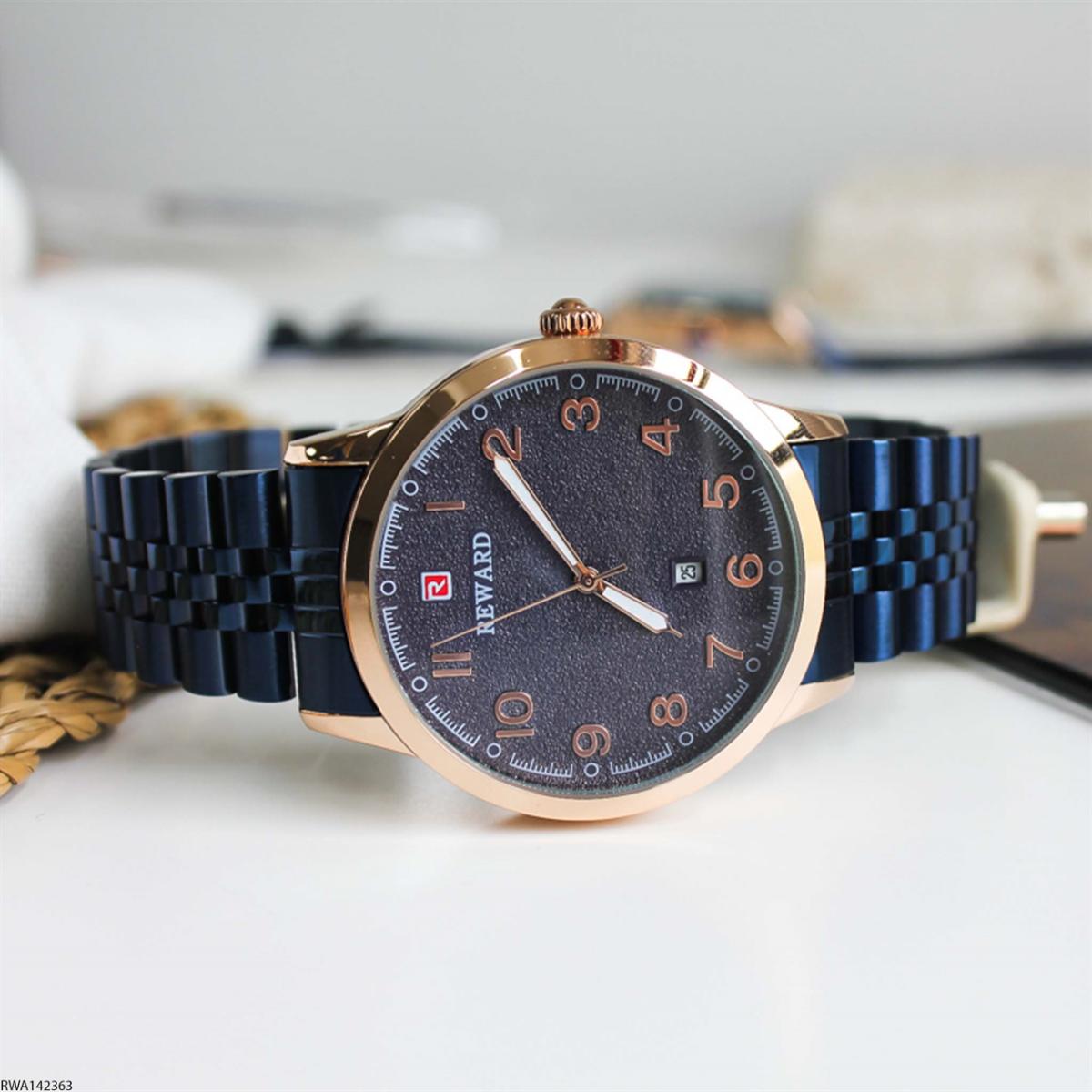 Reward RWA142363 Takvimli 44 mm Lacivert Metal Kordon Analog Erkek Kol Saati