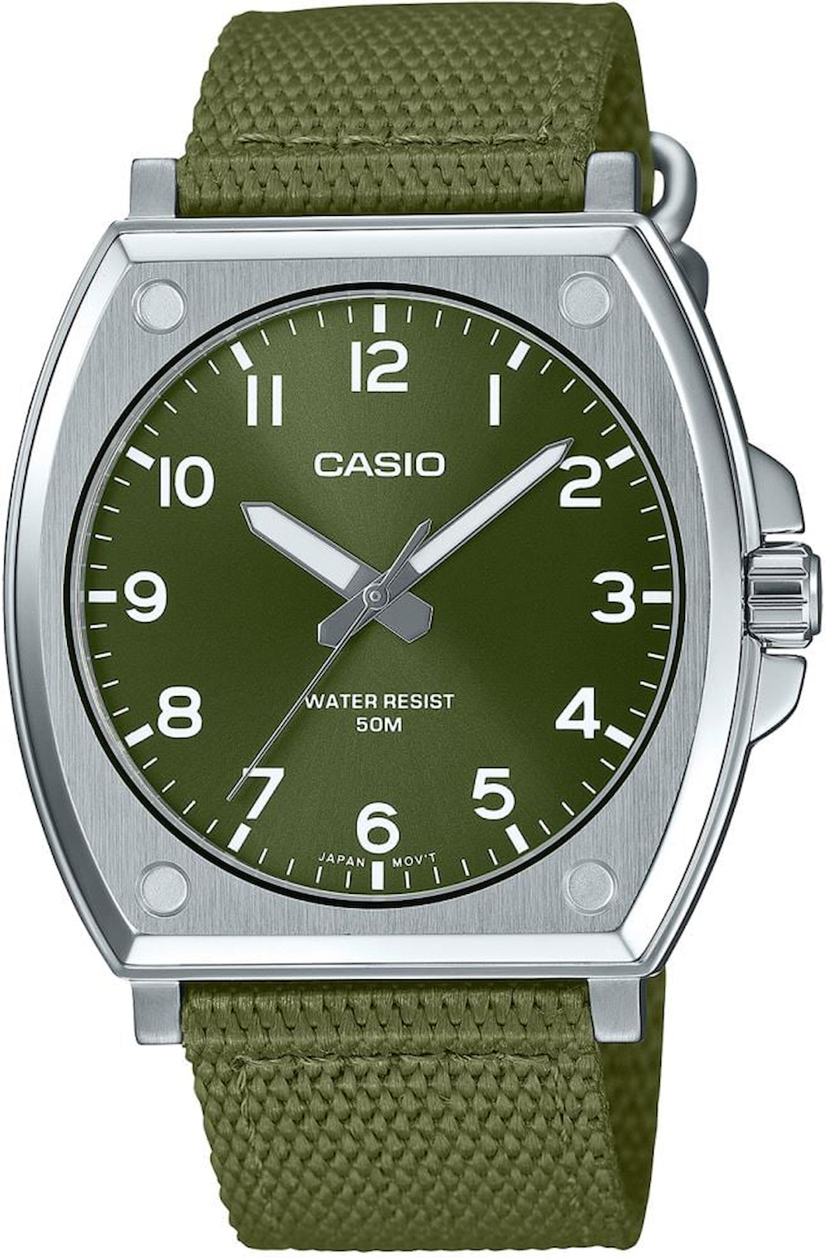 Casio MTP-E730C-3AVDF 43 mm Yeşil Kanvas Kordon Analog Erkek Kol Saati