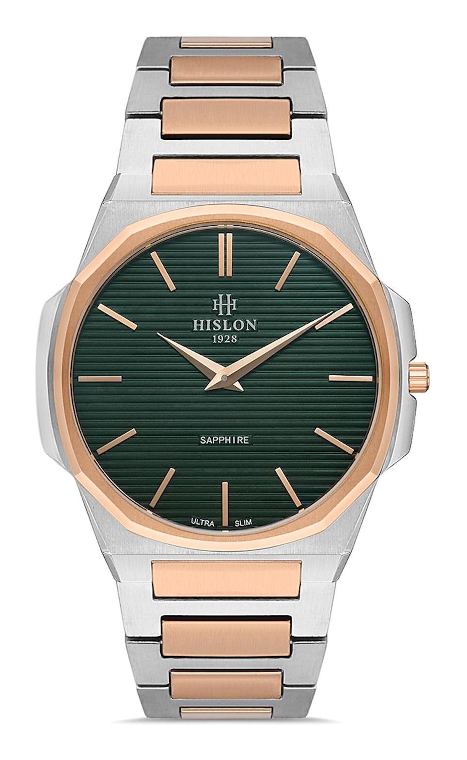 Hislon CL127T-15SR 40 mm Gri-Rose Gold Çelik Kordon Analog Erkek Kol Saati