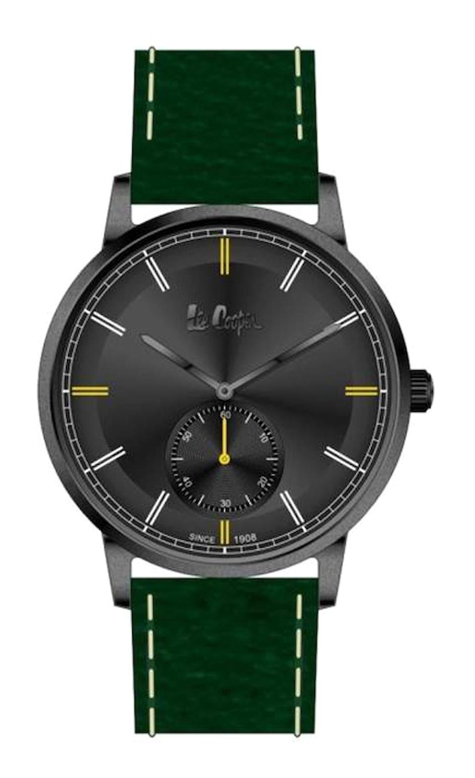 Lee Cooper LC06612.055 Takvimli 45 mm Yeşil Deri Kordon Analog Erkek Kol Saati