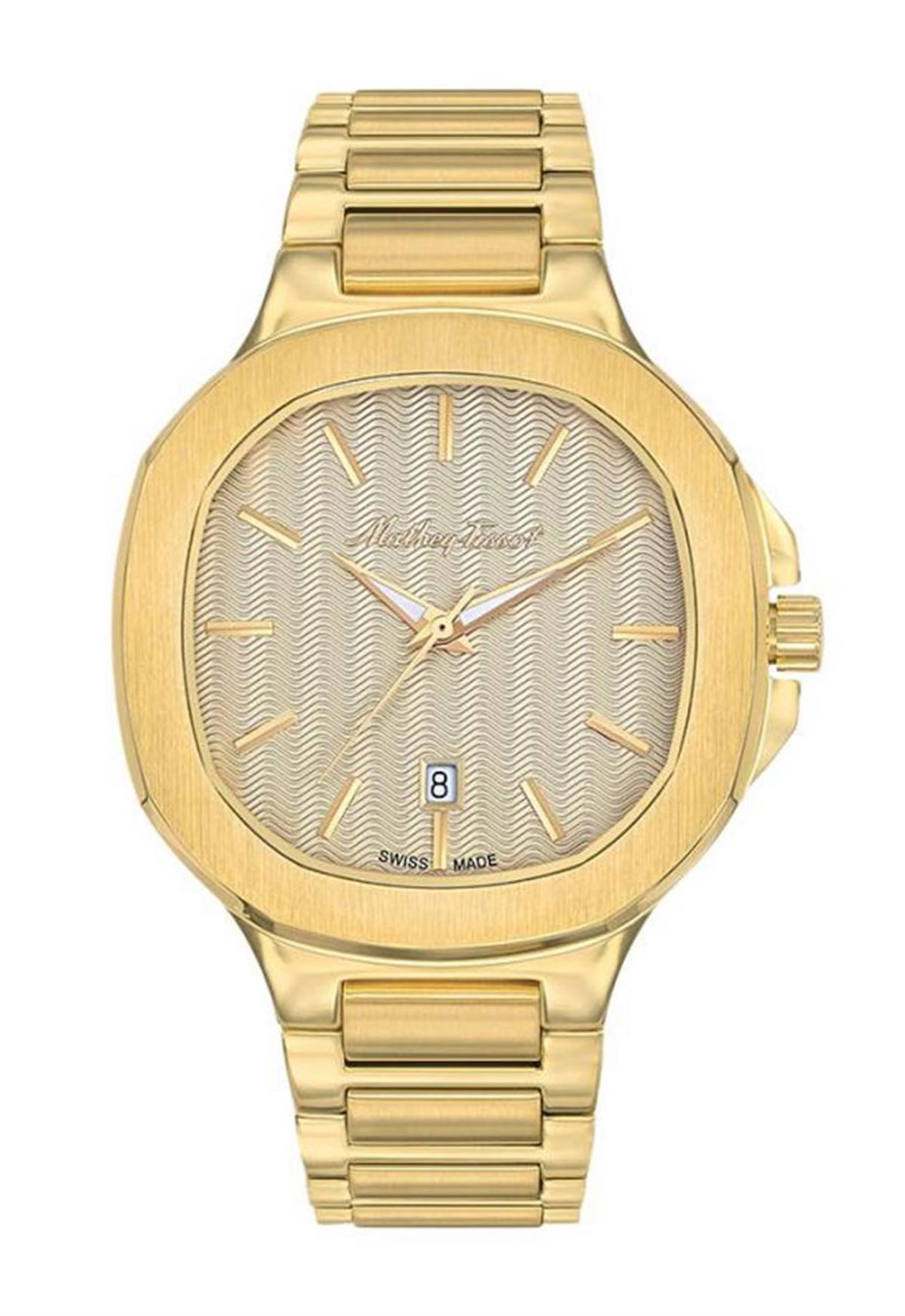 Mathey-Tissot H152PDI Takvimli Altın Çelik Kordon Analog Kol Saati