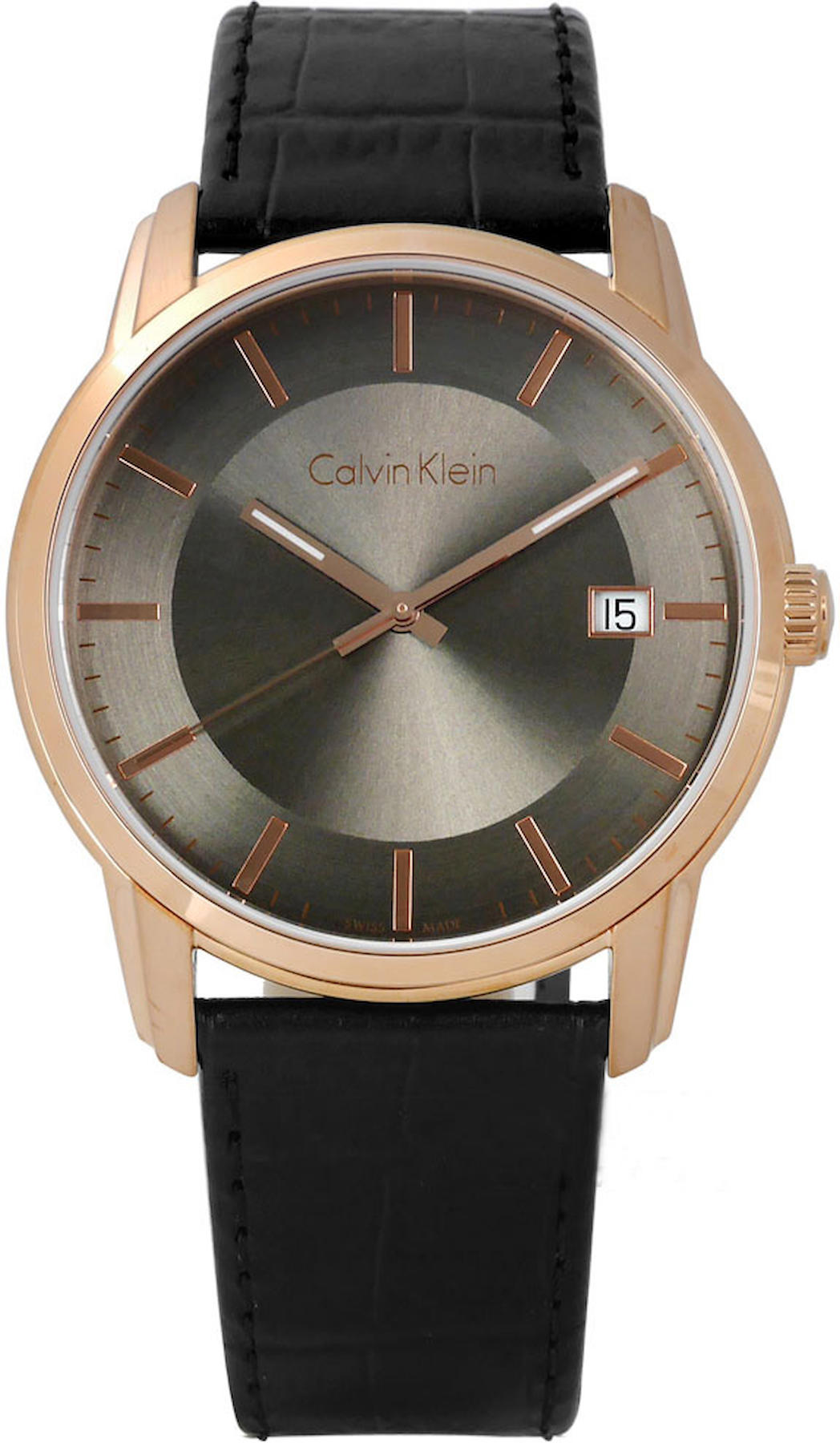 Calvin Klein K5S316C3 Takvimli 42 mm Siyah Deri Kordon Analog Kol Saati