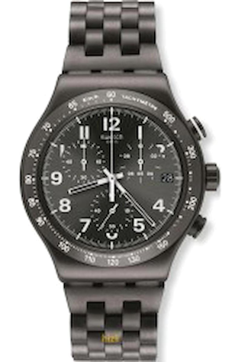 Swatch YVM402G 44 mm Siyah Çelik Kordon Analog Erkek Kol Saati