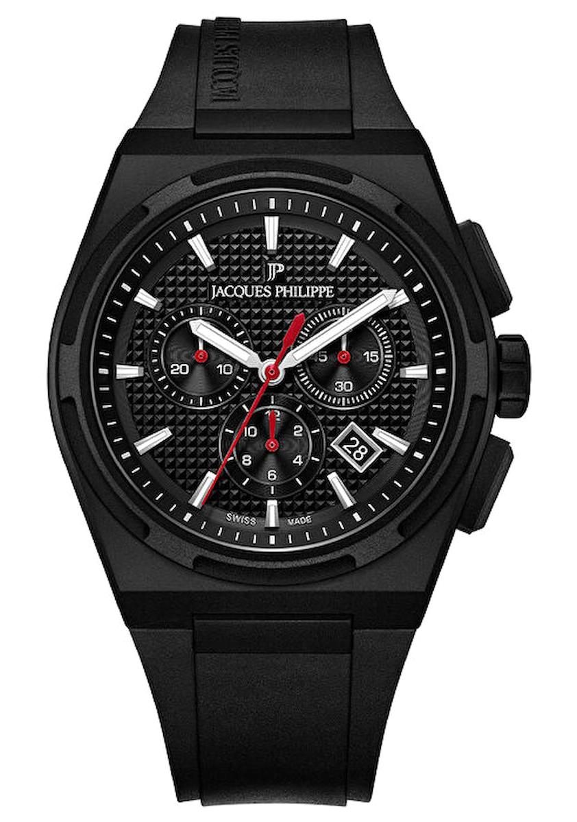Jacques Philippe JPQGC414411 Pusulalı Takvimli 42 mm Siyah Çelik Kordon Analog Erkek Kol Saati