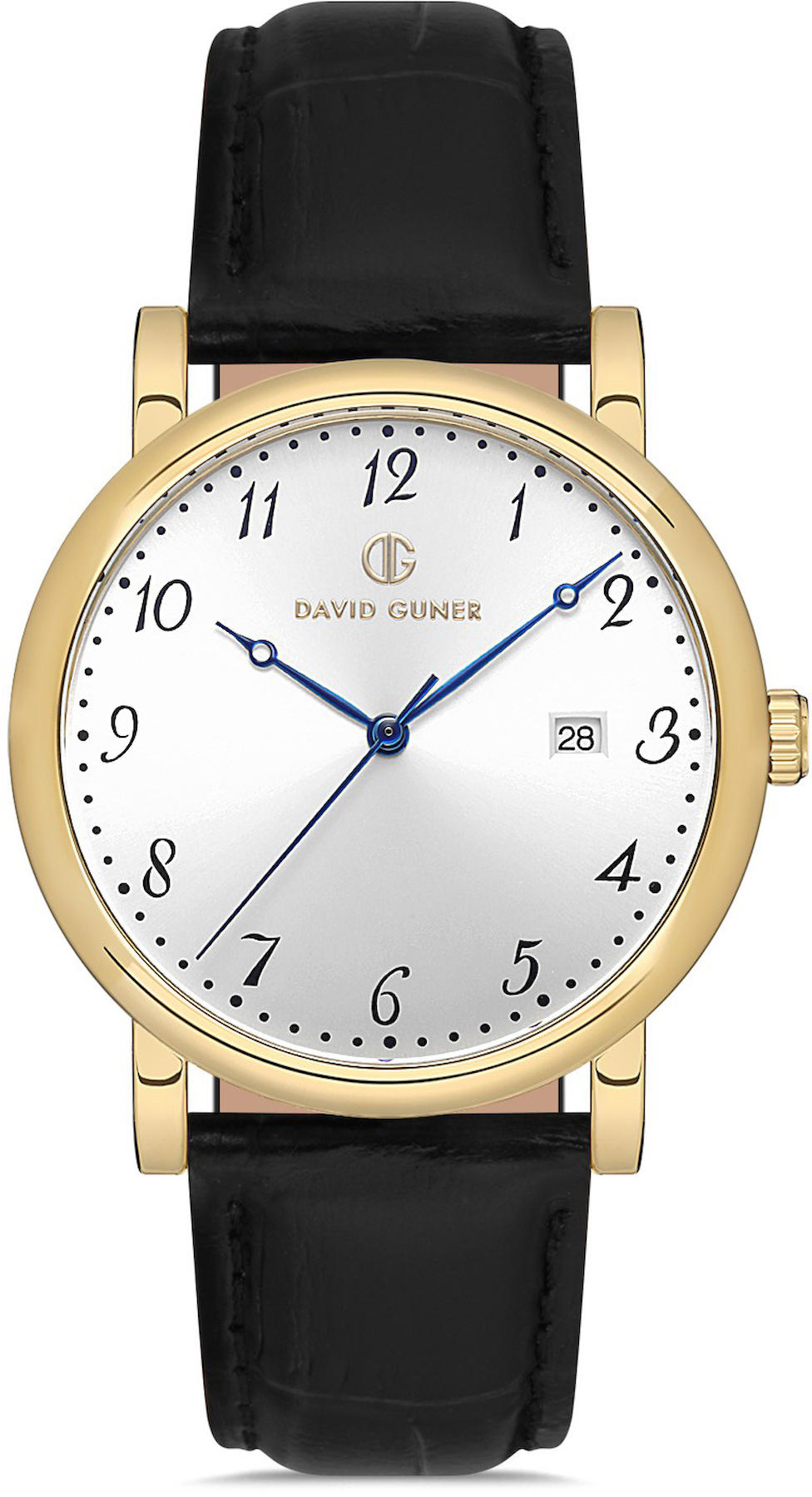 David Guner DG-8671GB-N1 Takvimli 42 mm Siyah Metal Kordon Analog Kol Saati