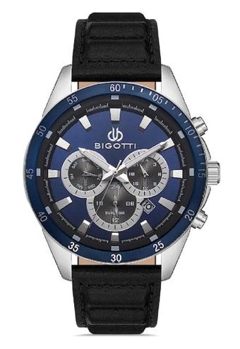 Bigotti BG.1.10321.4 Takvimli 43 mm Siyah Deri Kordon Analog Erkek Kol Saati