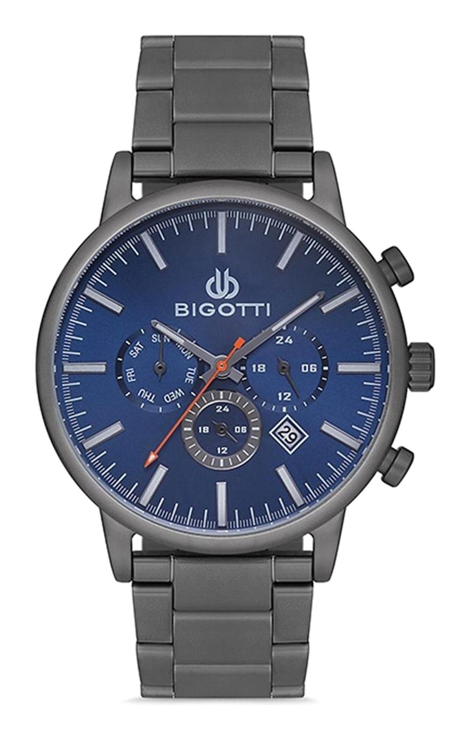 Bigotti BG.1.10135.3 Takvimli 44 mm Füme Çelik Kordon Analog Erkek Kol Saati