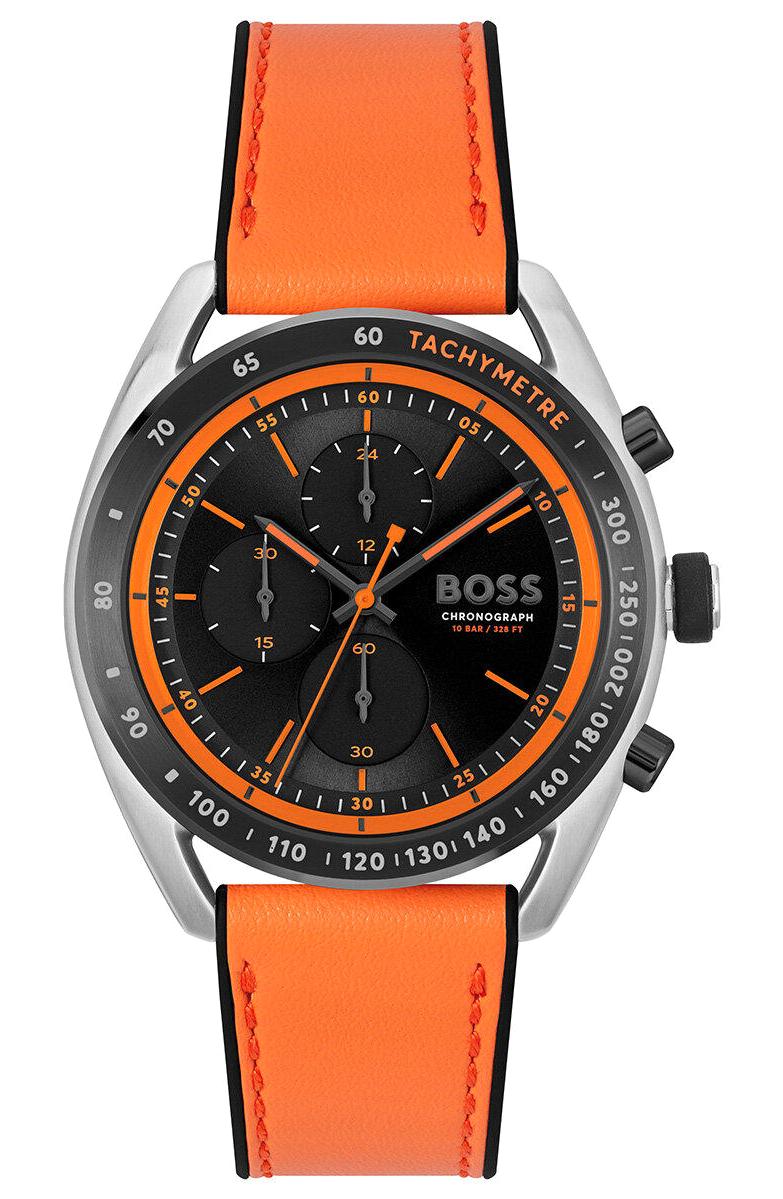 Boss Watches HB1514025 Takvimli 44 mm Siyah-Turuncu Silikon Kordon Analog Erkek Kol Saati