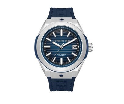Cerruti 1881 CIWGN0042901 Takvimli Lacivert Silikon Kordon Analog Erkek Kol Saati