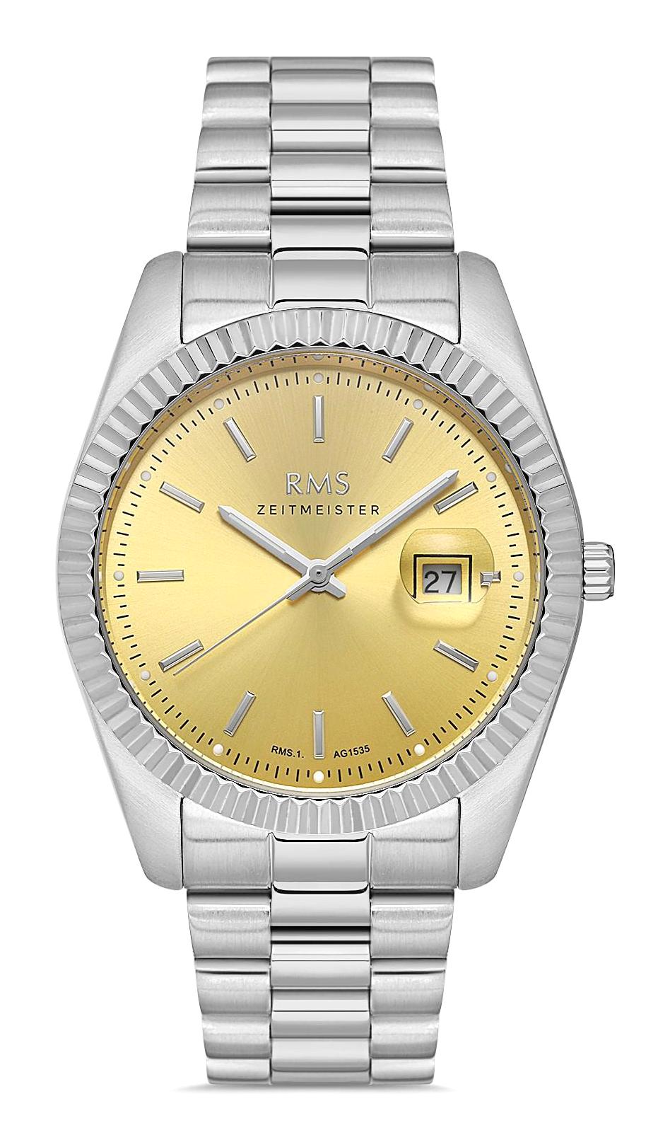 Romanson RMS.1.AG1535.05 Takvimli 38 mm Çelik Kordon Analog Erkek Kol Saati
