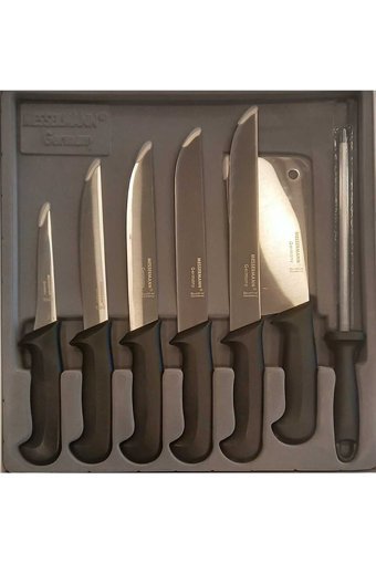messermann germany Solingen | Bıçak Seti - (7 PARÇA / SİYAH) Solingen Servis Bıçağı Takımı