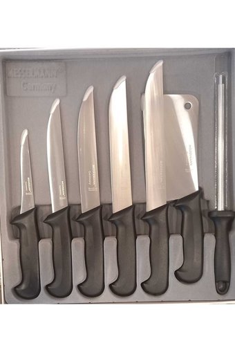messermann germany Solingen | Bıçak Seti - (7 PARÇA / SİYAH) Solingen Servis Bıçağı Takımı