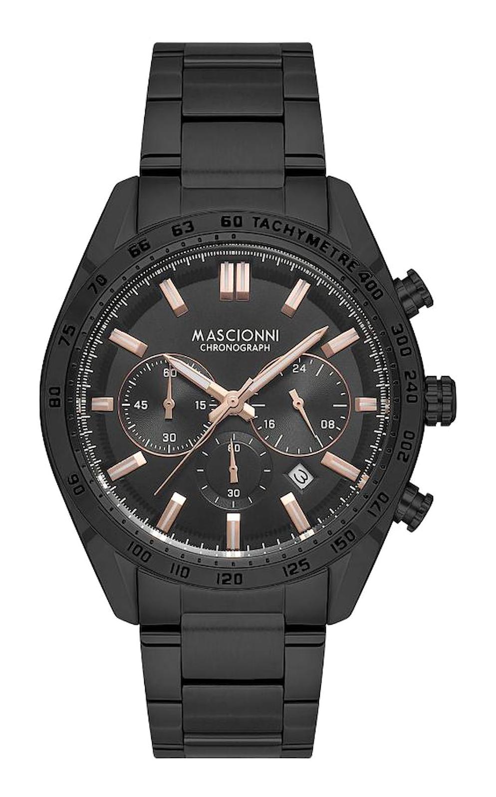 Mascionni M.1.2188.06 Takvimli 44 mm Siyah Metal Kordon Analog Erkek Kol Saati