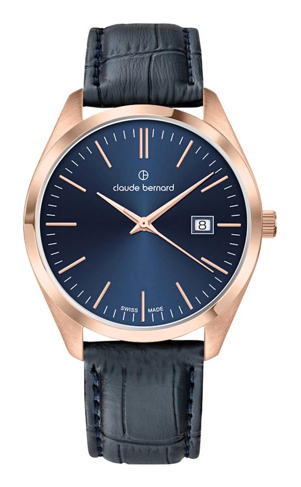 Claude Bernard CB.70201 Takvimli 42 mm Siyah Deri Kordon Analog Erkek Kol Saati