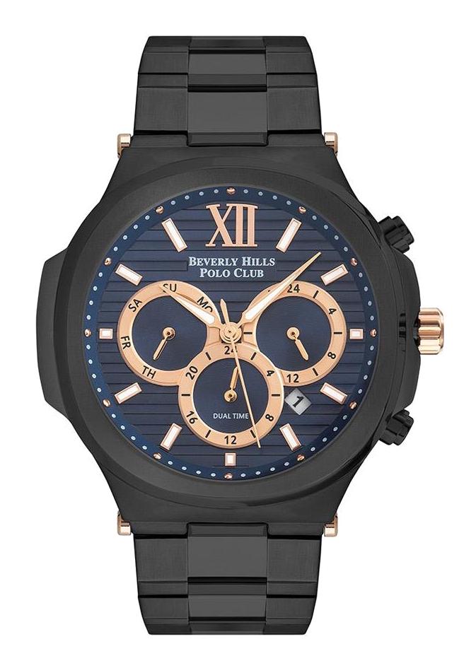 Beverly Hills Polo Club BP3216X690 Takvimli 48 mm Siyah Çelik Kordon Analog Erkek Kol Saati