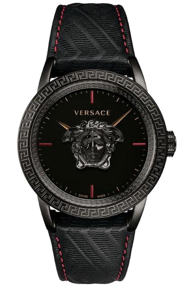 Versace VRSCVERD00218 43 mm Siyah Deri Kordon Analog Erkek Kol Saati