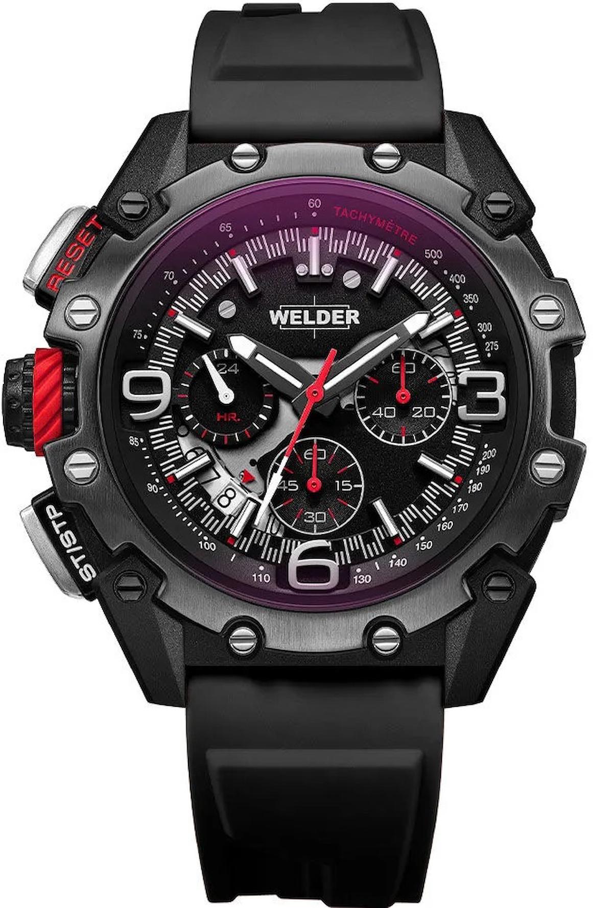 Welder Watch WWRR1004 Pusulalı Takvimli 46 mm Siyah Silikon Kordon Analog Erkek Kol Saati