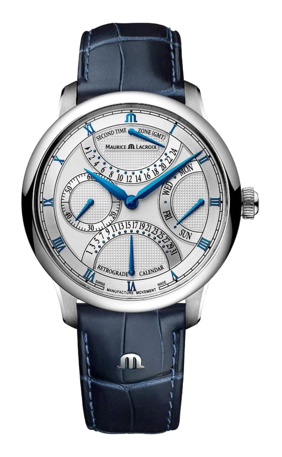Maurice Lacroix ML-MP6538SS001110-1 Takvimli 43 mm Lacivert Çelik Kordon Analog Kol Saati