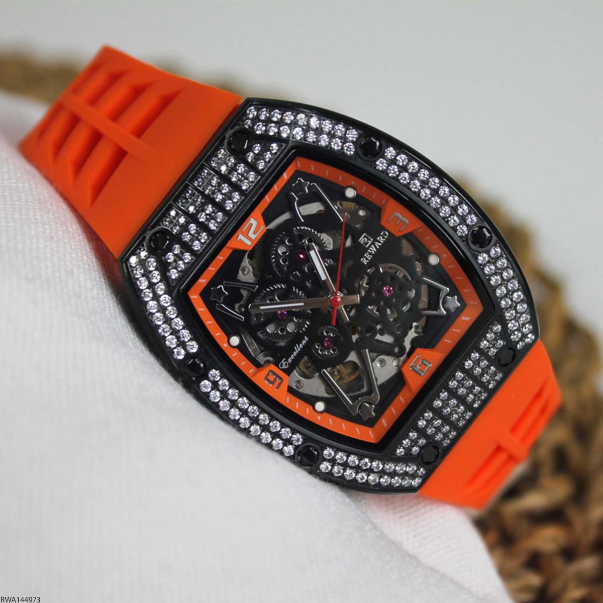 Reward RWA144973 45 mm Turuncu Silikon Kordon Analog Erkek Kol Saati